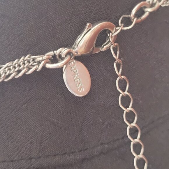 Silver-Tone Express Layered Necklace With Leaf Pendant & Beaded Accents - Picture 6 of 6